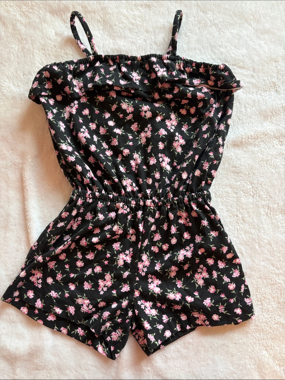 • The Children's Place 4t Black Romper with Pink Blooms